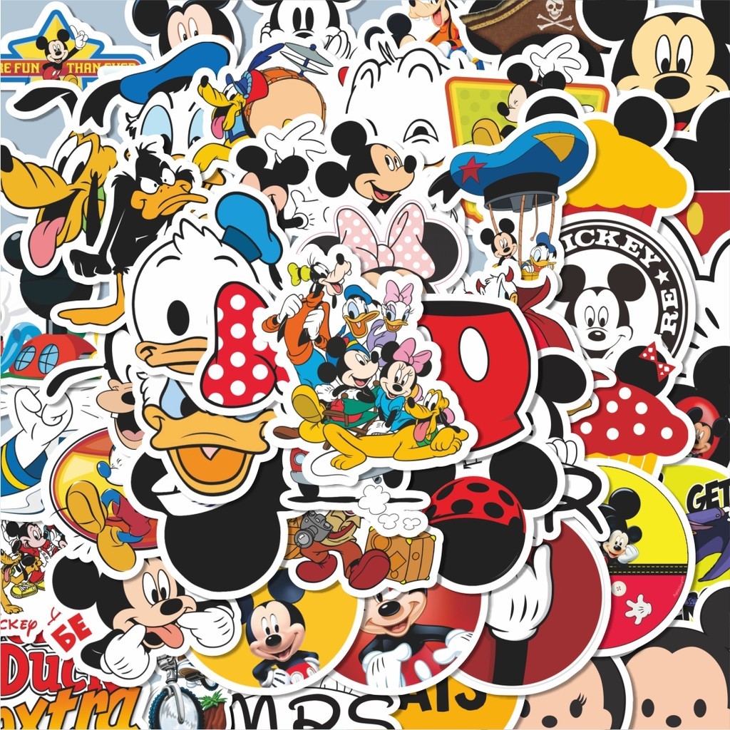 

100PCS Lucu Stiker Kartun Mickey Mouse [Miki Tikus] Stiker Aesthetic Stiker Anti Air Stikers Berperekat Waterproof sticker decal buat Motor Helm Buku Journal Koper Casing HP Laptop Botol Minum Hadiah anak