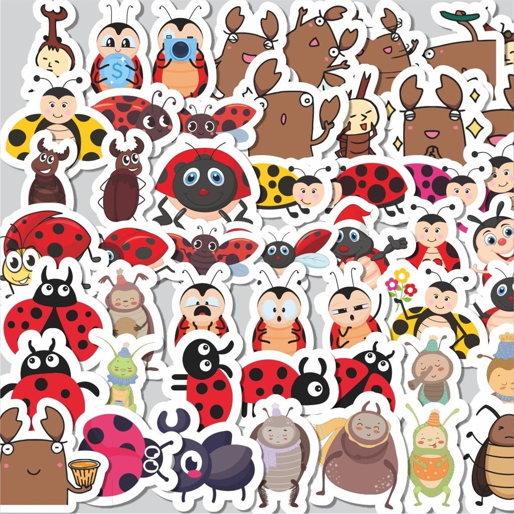 

Stiker Cutting Pack Hewan Kumbang Sticker Isi 100Pcs Series Aesthetic Lucu Keren Untuk Koper Bahan Vynil