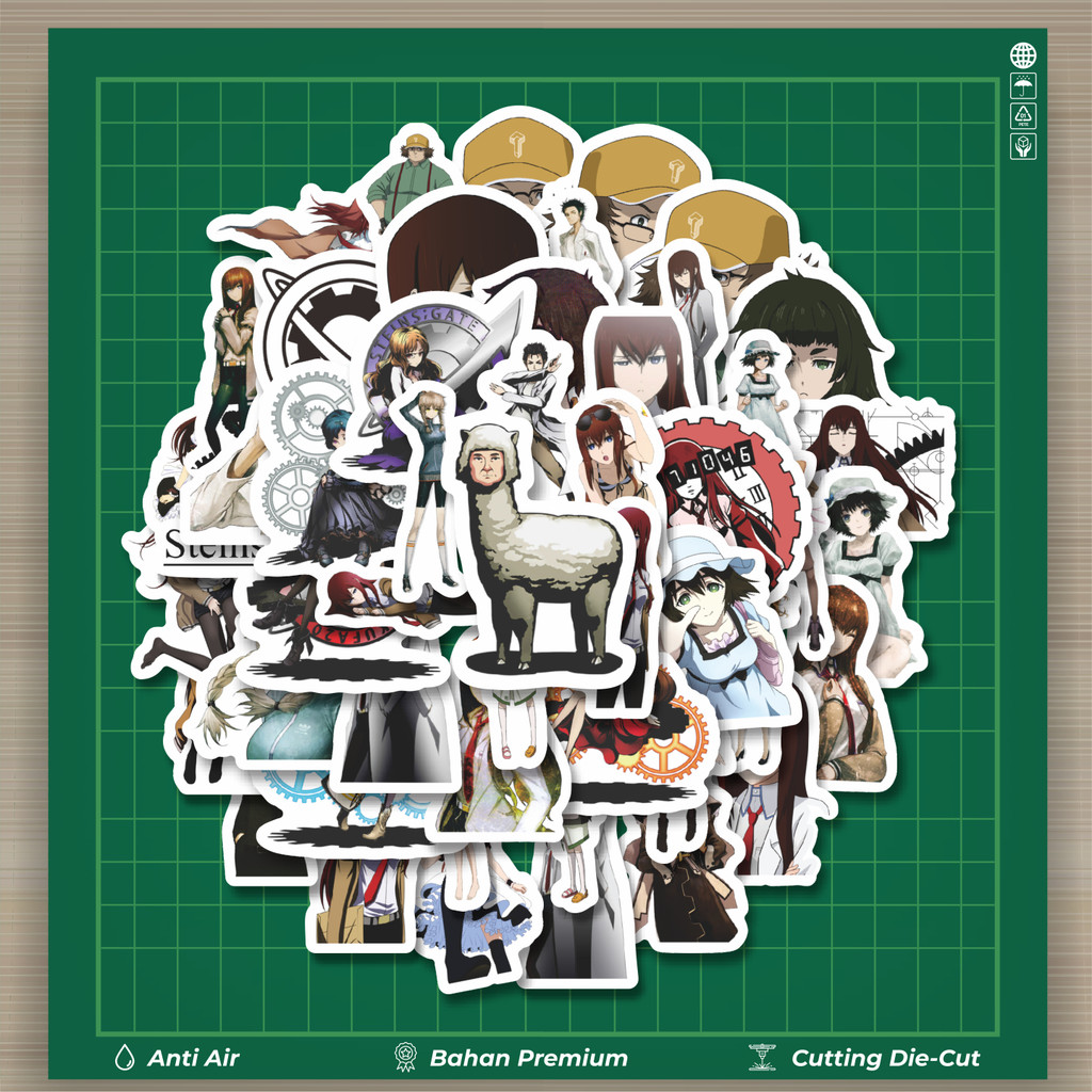 

HOT 50 PCS STIKER Sticker Anime Steins Gate Stiker Fashion Cars Decal Dingin Kartu Album Custom Vinyl Anti Air- Sticker Aesthetic Buku Journal Koper Casing HP Tablet Laptop Helm Motor Botol Minum