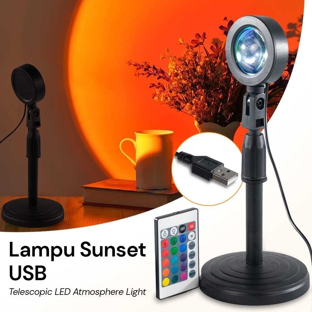 Lampu Sunset USB Telescopic LED Lampu Suasana Cahaya Matahari Terbenam