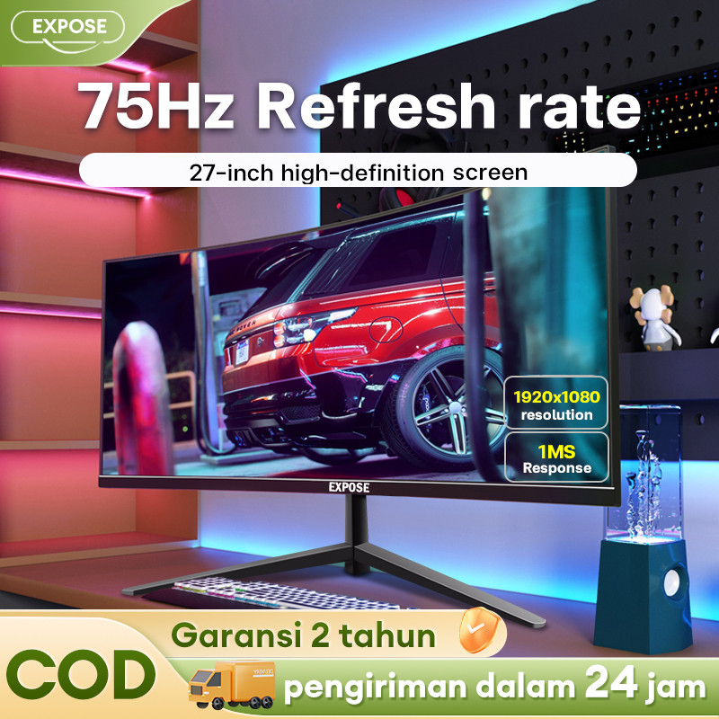 Monitor 27 Inch PC Monitor 24 Inch Gaming Monitor LED/LCD Kecepatan Refresh Tinggi 1M/S HDMI/VGA