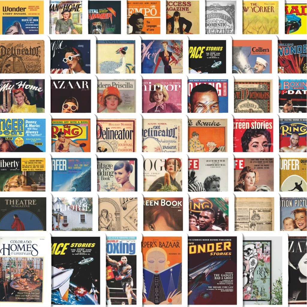 

Stiker Cutting Pack Stiker Vintage Cover Magazine Isi 100Pcs Series Aesthetic Lucu Keren Untuk Koper Bahan Vynil