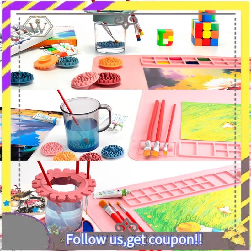 

New Washable Silicone Craft Graffiti Painting Mat DIY Silicone Painting Scrubbable Pigment Palette Painting Pad Blue Easy To Use