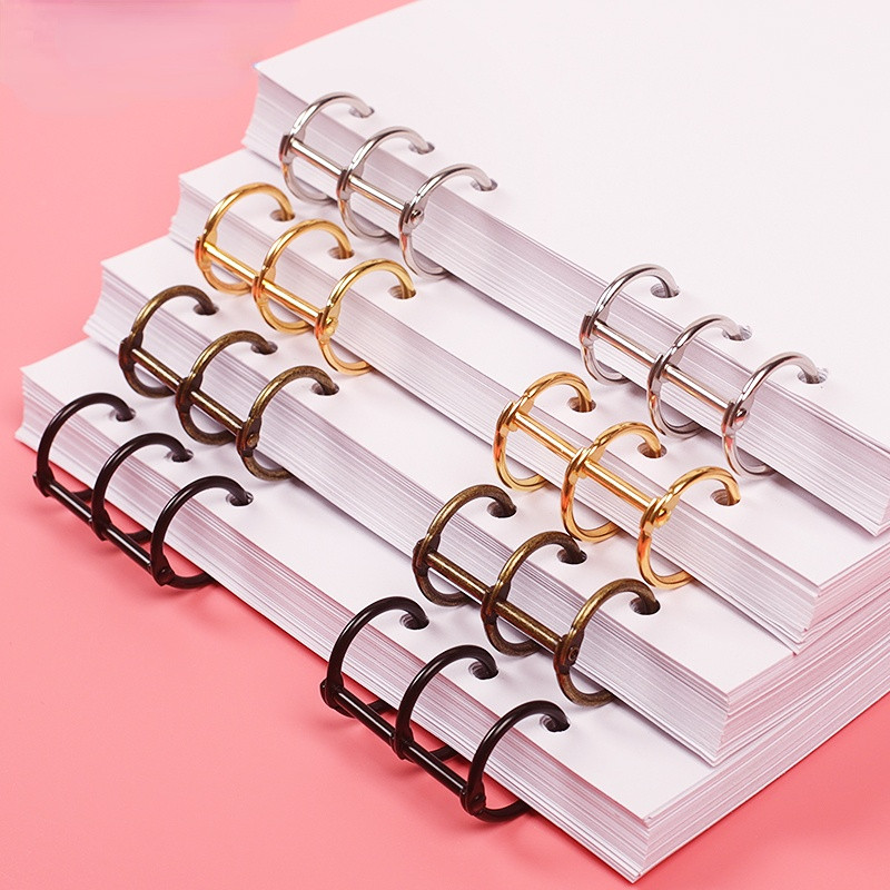 

2 PCS 3-Hole Metal Clip Book Rings Loose-leaf Binder for A5 A6 A7 Paper Storage Tool Scrapbooking Art Crafts DIY Student