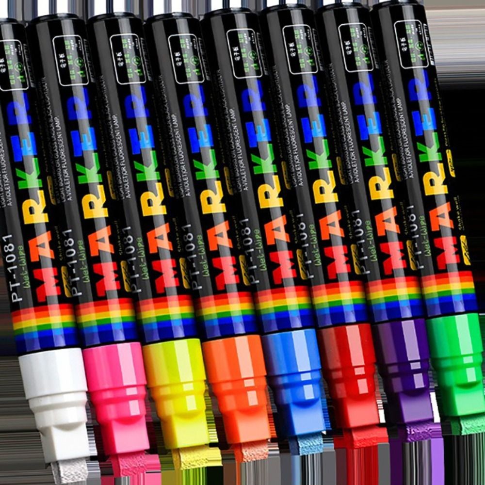 

8PCS/Set Erasable Chalk Pen Dust Free 8 Colors Whiteboard Pen Blackboard Graffiti Glass Window Painting