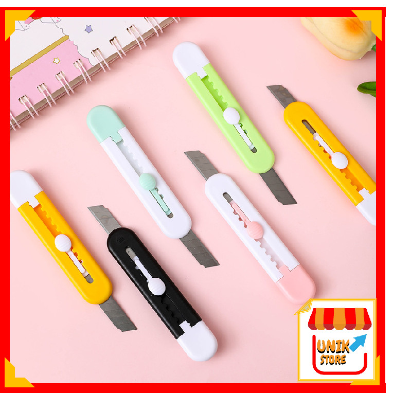 

UNIK - 1307 Cutter Mini Polos / Pisau Kecil Pemotong Kertas / Pisau Cutter Silet / Mini Cute Cutter