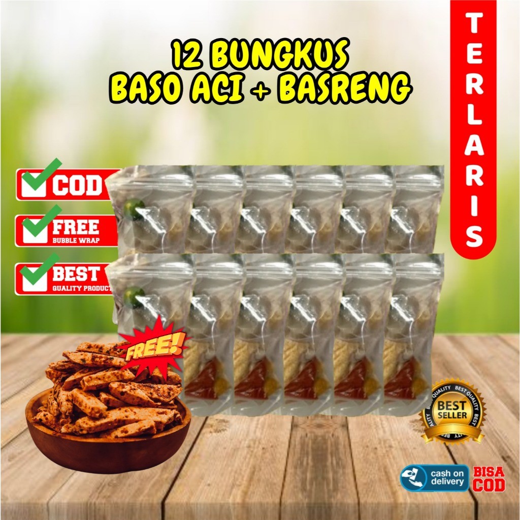 

12 Bungkus Baso Aci + Basreng Hotpot Instan