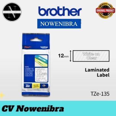 

Brother Label Tape TZE-135 12mmx8m White On Clear TZe135 - White On Clear