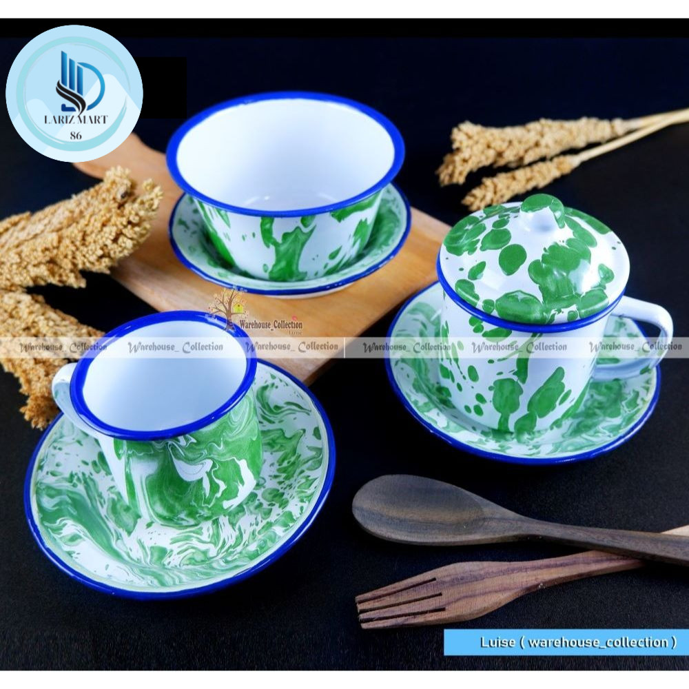 CANGKIR SENG 7cm +LEPEK / MUG 8cm TUTUP +LEPEK/ MANGKOK SENG +LEPEK JADUL BLIRIK/LURIK/ hrg-set Jadu