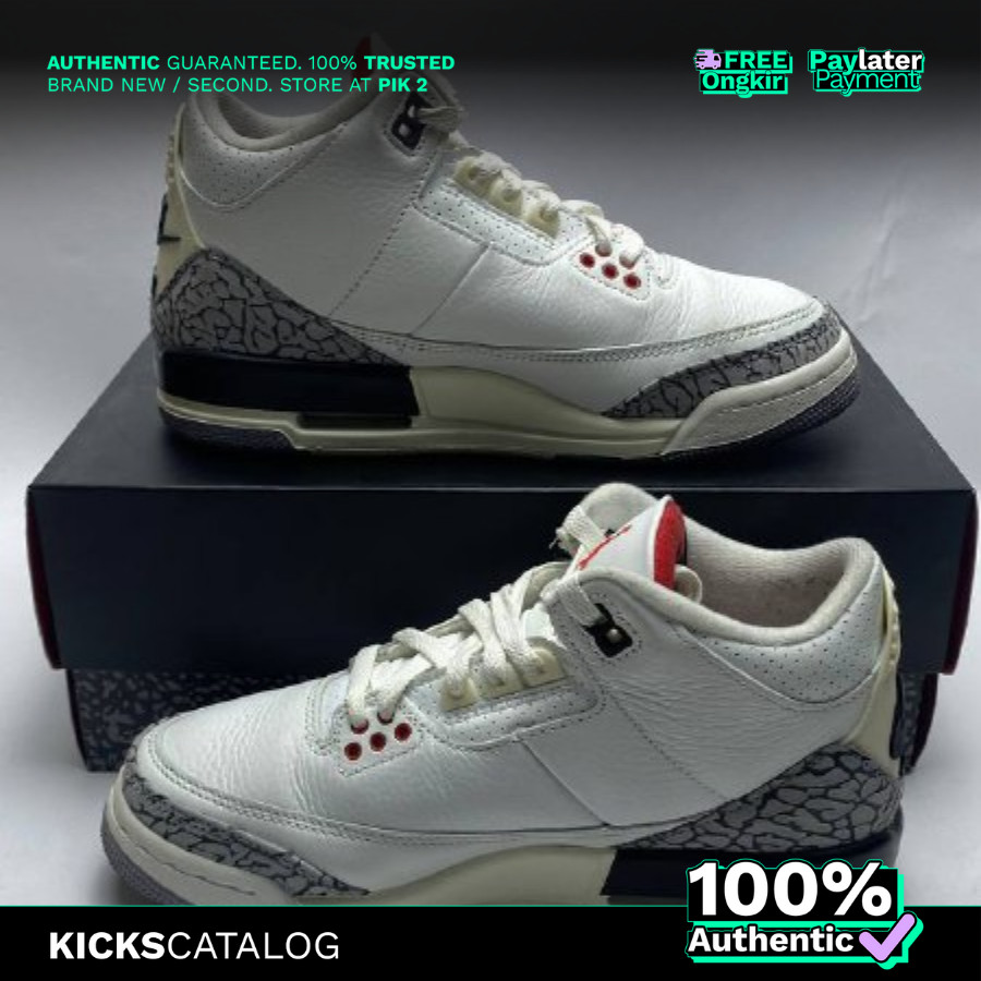 Jordan-3-Retro-White-Cement-Reimagined-(GS)-(AJ-2343) -100% Authentic | VNDS