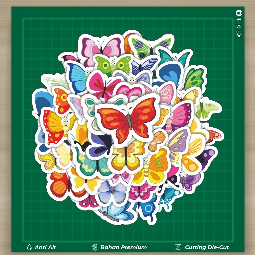 

HOT 50 PCS STIKER Stiker Hewan Butterfly [Kupu Kupu] Stiker Fashion Cars Decal Dingin Kartu Album Custom Vinyl Anti Air- Sticker Aesthetic Buku Journal Koper Casing HP Tablet Laptop Helm Motor Botol Minum