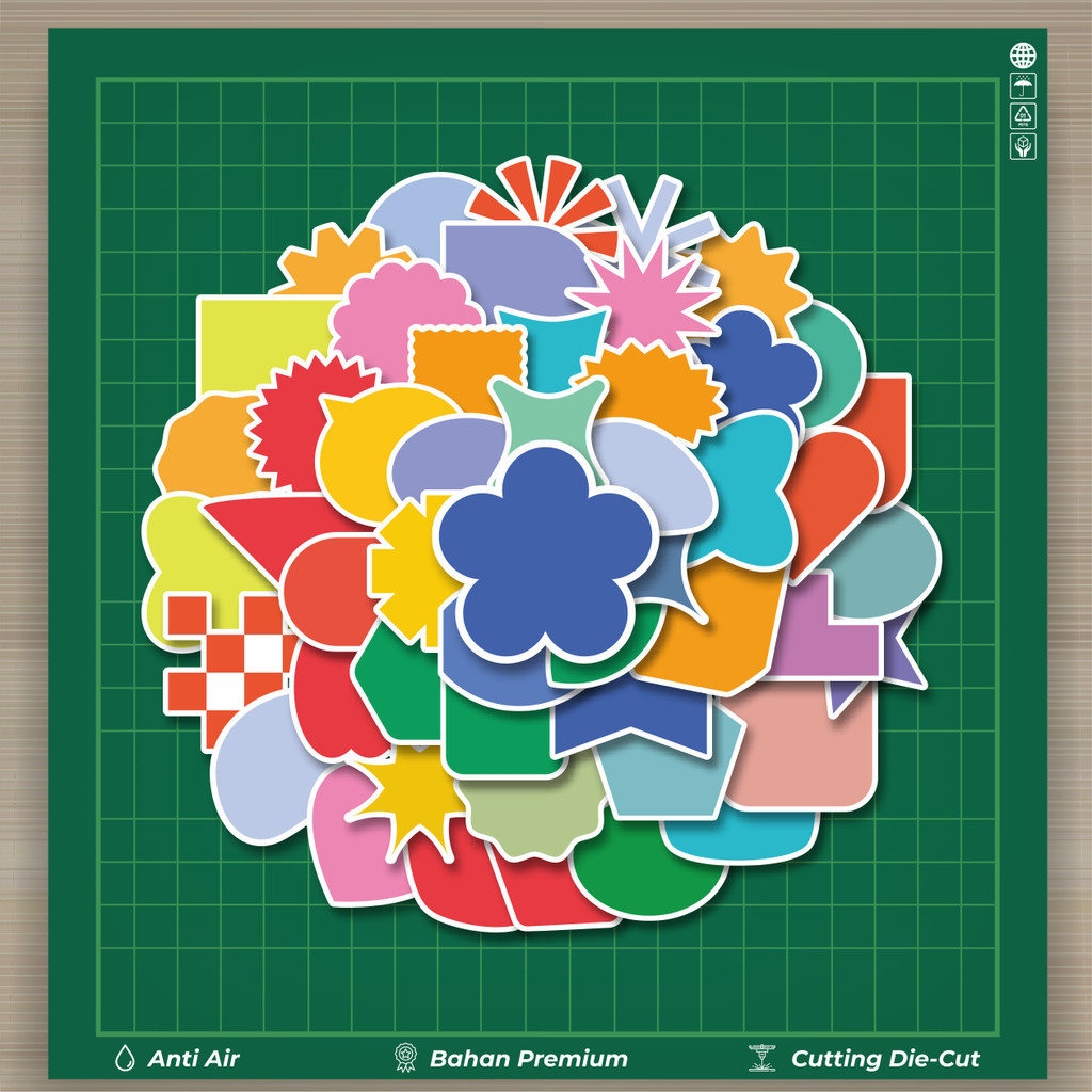 

HOT 50 PCS STIKER Stiker Geometric Element Simple Stiker Fashion Cars Decal Dingin Kartu Album Custom Vinyl Anti Air- Sticker Aesthetic Buku Journal Koper Casing HP Tablet Laptop Helm Motor Botol Minum