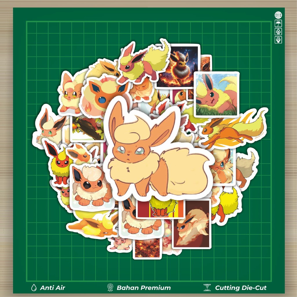

HOT 50 PCS STIKER Stiker Kartun Pokemon Flareon Stiker Fashion Cars Decal Dingin Kartu Album Custom Vinyl Anti Air- Sticker Aesthetic Buku Journal Koper Casing HP Tablet Laptop Helm Motor Botol Minum