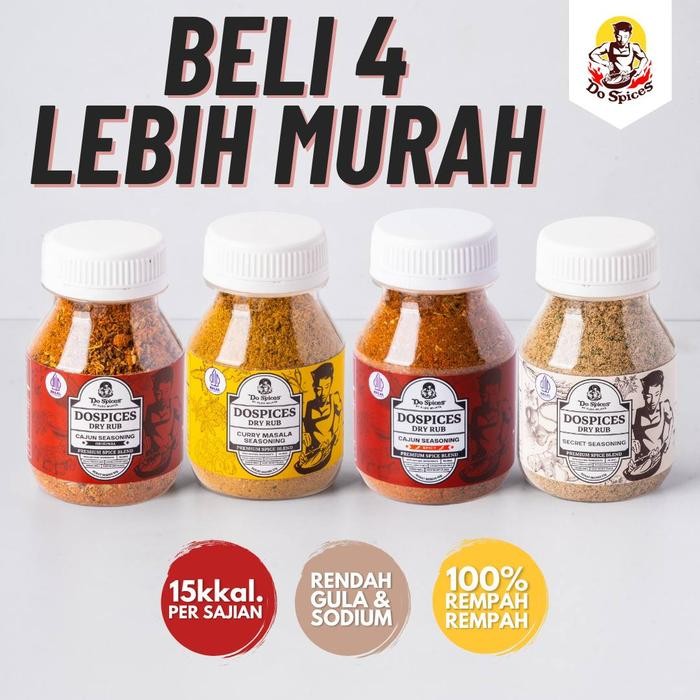 

Dospices [ bundling 4pcs mini size ] Healthy Dry Rub Bumbu Marinasi Rendah Kalori [Paket Bundling 4 varian] Rempah Natural Rendah gula Rendah lemak Alami