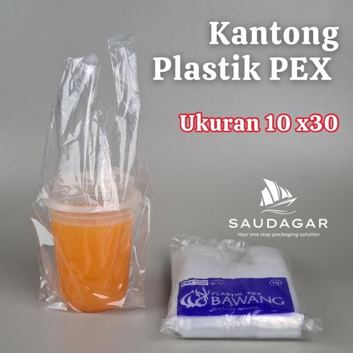 

[PROMO BARANG BARU] Kantong plastik kresek PE PEX bening Merk bawang - 10x30 cm Bergaransi Terlaris