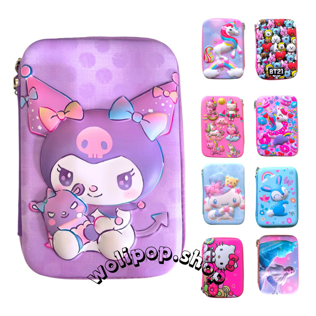 

Kotak Tempat Pensil Timbul 3D Dua Sisi Hardcase Karakter Lucu Perempuan Import 15*22*6cmCO