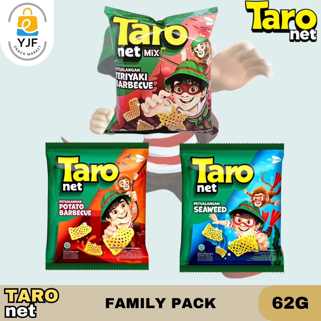 

Taro Net Snack 62g / Taronet / Snack Kentang / Rasa BBQ / Seaweed / Mix Teriyaki / Cemilan