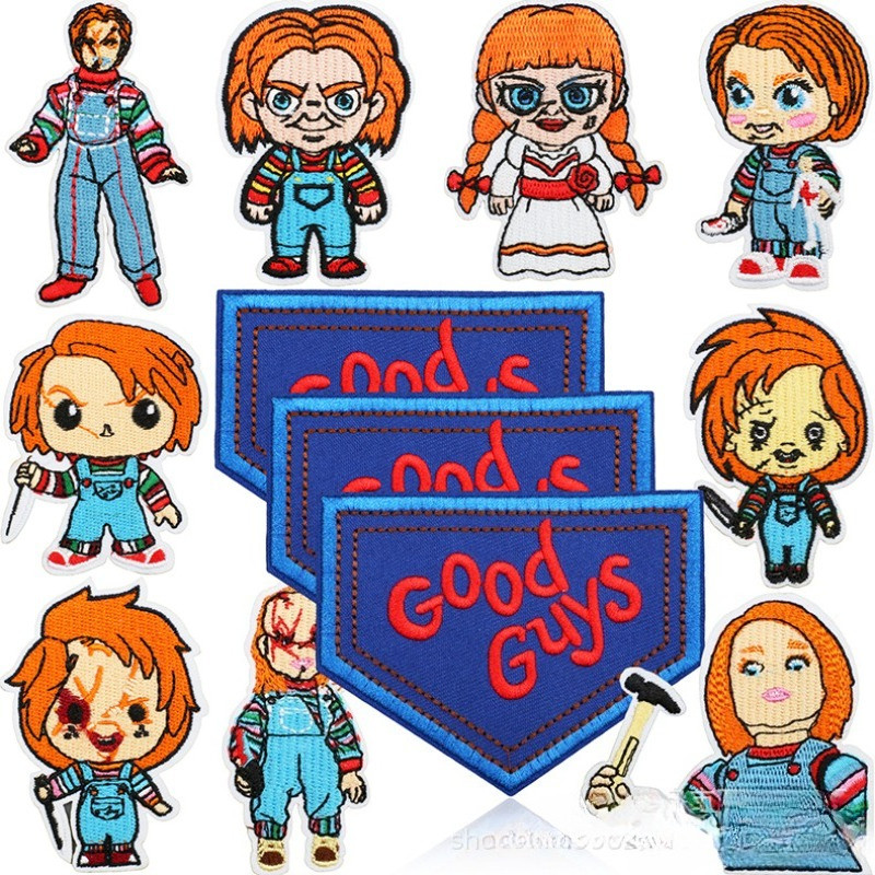 

Horror Doll Embroidery Cloth Sticker Halloween Dress-up Ghost Patch Sticker Ghost Bride Chapter Sticker Costume Accessories