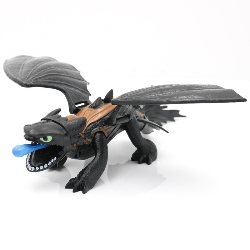 Anime How To Train Your Dragon 3 Toothless Night Doll PVC Blue Black White Dragon Action Figure Mode