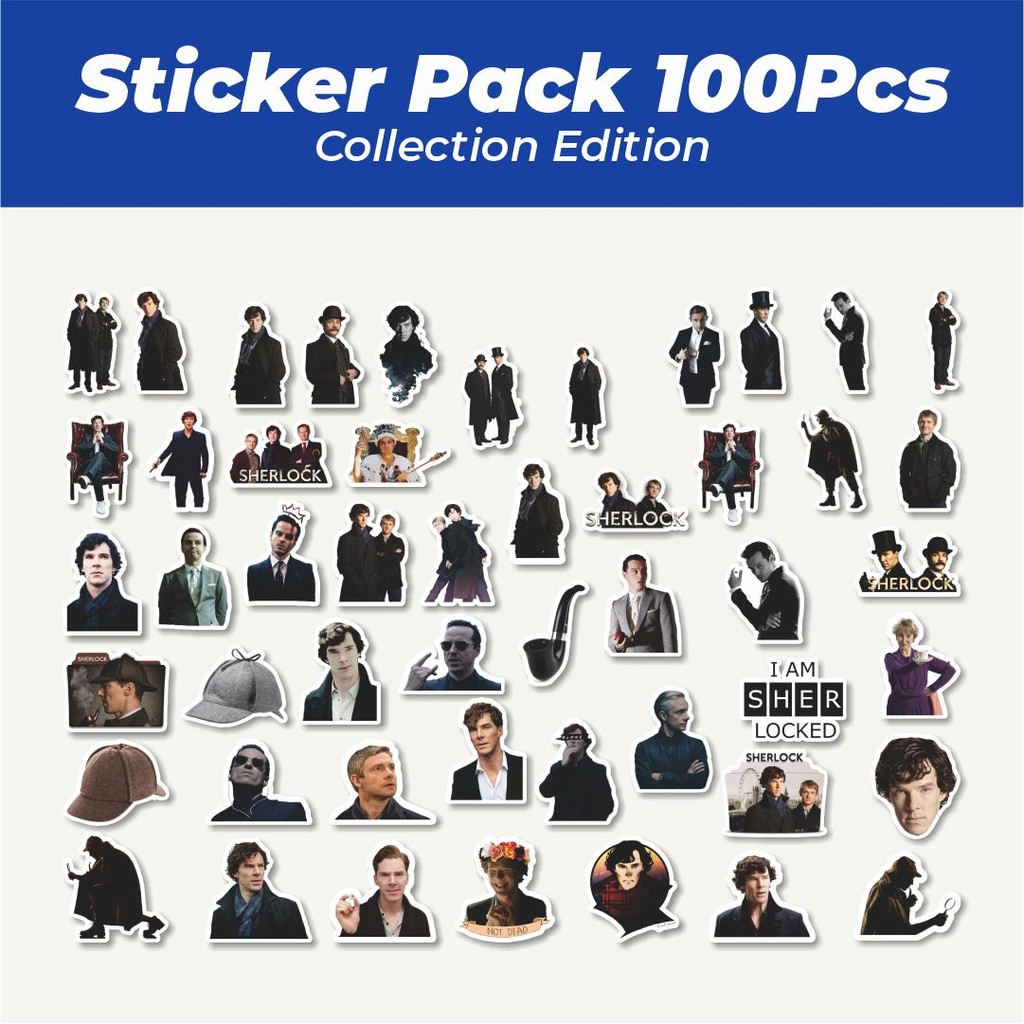 

Hot Stiker Sherlock Series Lucu Anti Air Stikers Berperekat Waterproof Sticker Decal Buat Motor Helm Buku Journal Koper Casing HP Laptop Botol Minum