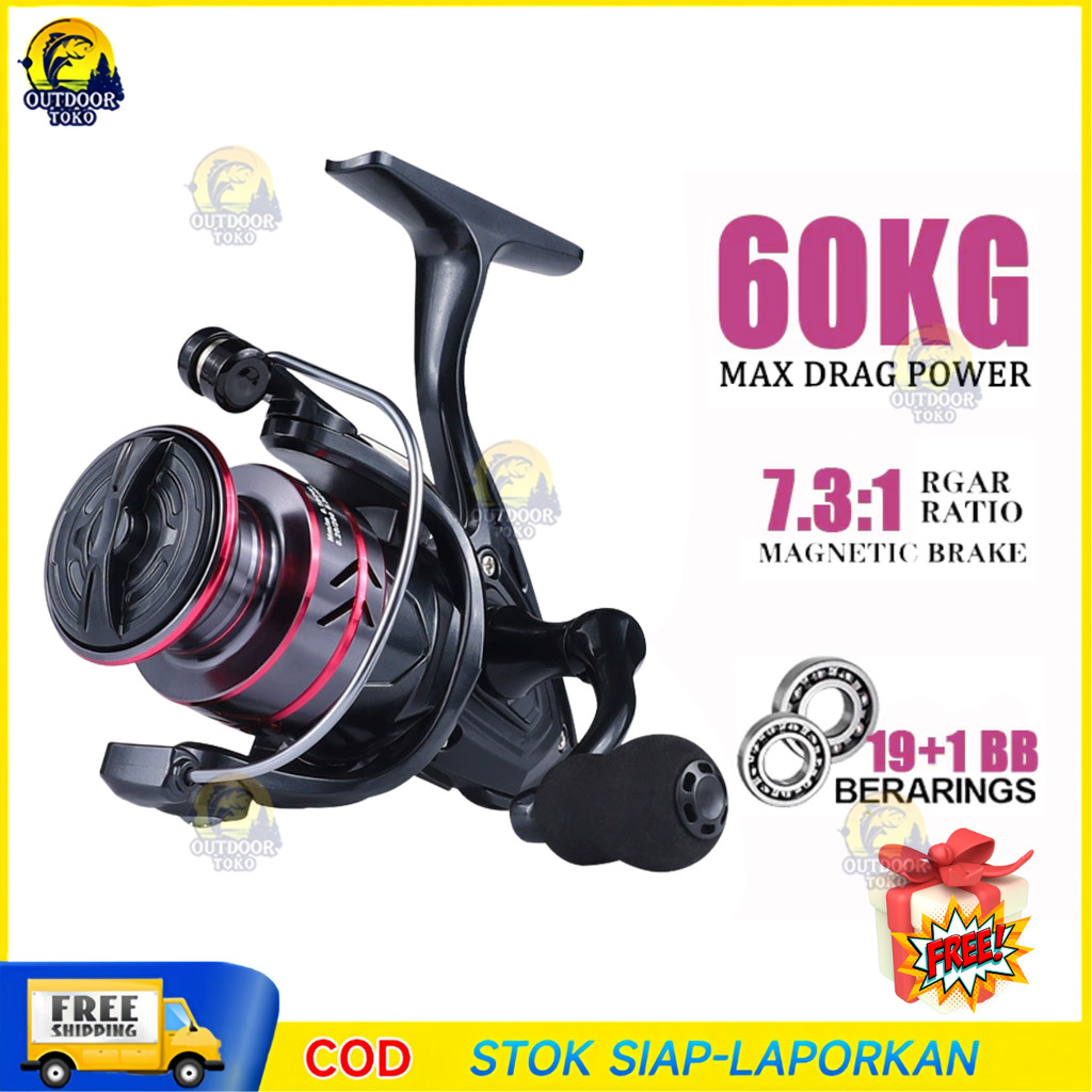 DISCOUNT FISHING REEL HB 500~7000 REEL PANCING BEBAN DRAG 20KG HANDLE METAL BALL SPOOL 20KG MAX DRAG