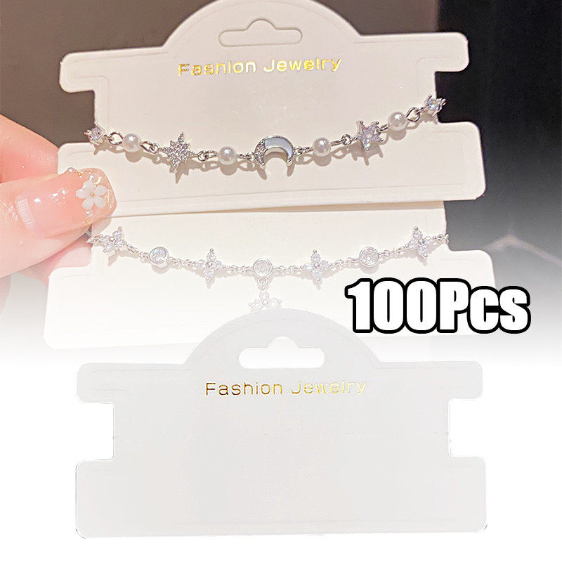 

100pcs Hanging Tags for Necklaces & Earrings - Jewelry Storage Paper, Suitable for Necklaces, Earrings & Pendants