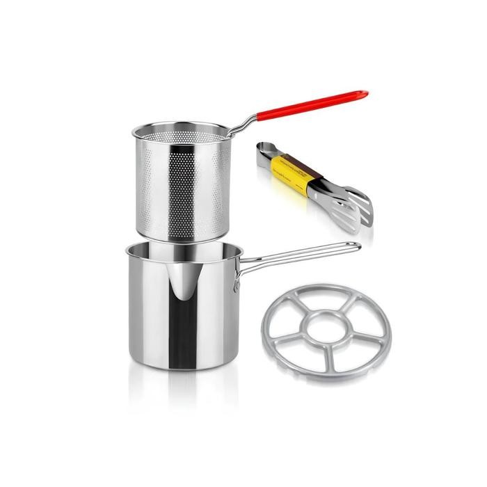 [PANCI SEMPOL] Panci Penggorengan Deep Frying 5 in 1 Multi Deep Fryer Stainless Steel Saringan Capit