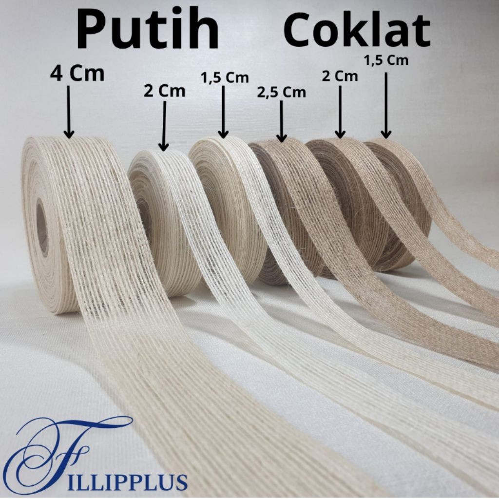 

10 YARD - PITA GONI COKLAT - PUTIH / PITA GONI BURLAP - YUTE | HSSSIAN / PITA GONI BAHAN DEKOR
