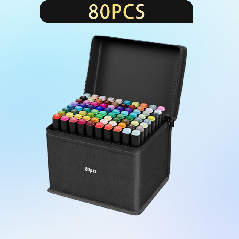 

80 Colors Alcohol Felt Markers Pens Dual Tip Permanent Artist Art School Supplies Manga Sketching Markers Student Gift