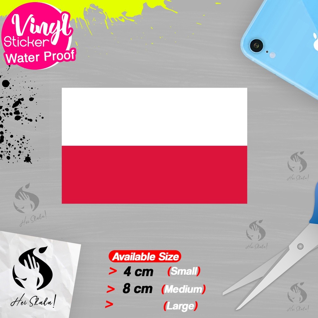 

Stiker Poland Polandia Sticker Vinyl Satuaan Motif Bendera Negara Dunia Bahan Anti Air