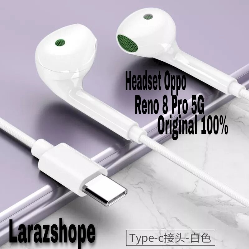 EARPHONE ORIGINAL 100% OPPO RENO 6 5G HEADSET TYPE C WITH MIC PURE BASS ORI