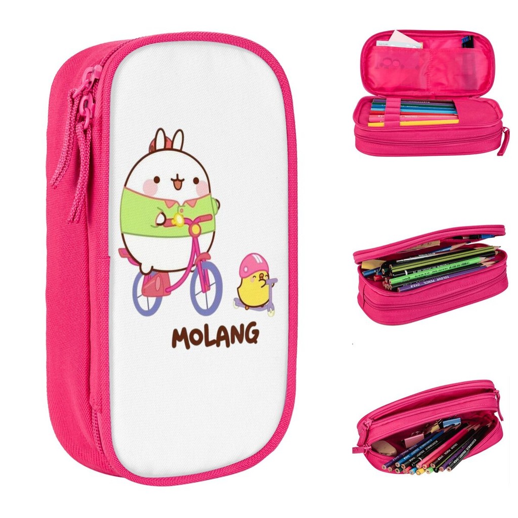 

M-Molangs Cycling Pencil Case Fun Pen Holder Bags Girl Boy Big Capacity School Supplies Cosmetic Pencil Pouch