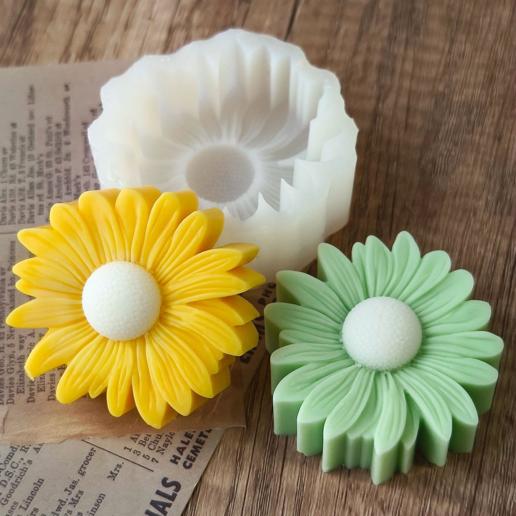 

Large Daisy Flower Drip Resin Mold Diy Sunflower Aroma Candle Silicone Mold Handmade Soap Mold Home Bedroom Decor