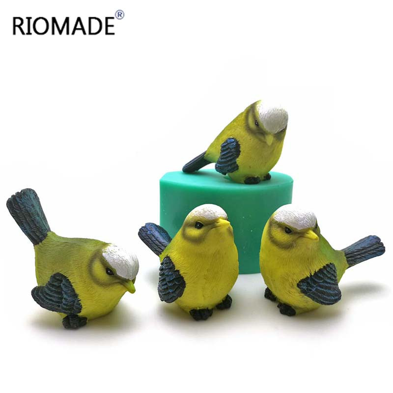 

3D Simulation Cuckoo Silicone Mold Bird Shape Gypsum Ornaments Decoration Tools Sparrow Sculpture Candle Mould Household Items