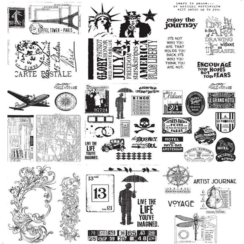 

Background characters Clear Stamp For DIY Scrapbooking Seal Card Making A9000
