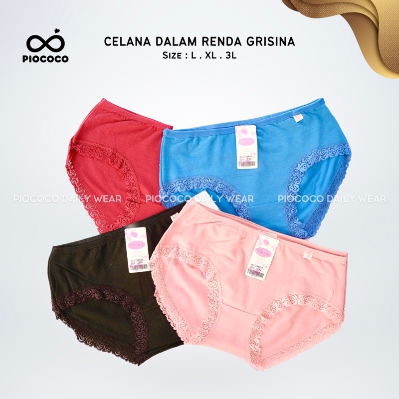Celana Dalam Wanita Renda Cantik Grisina CD Cewek Remaja Dewasa Katun Jumbo Premium