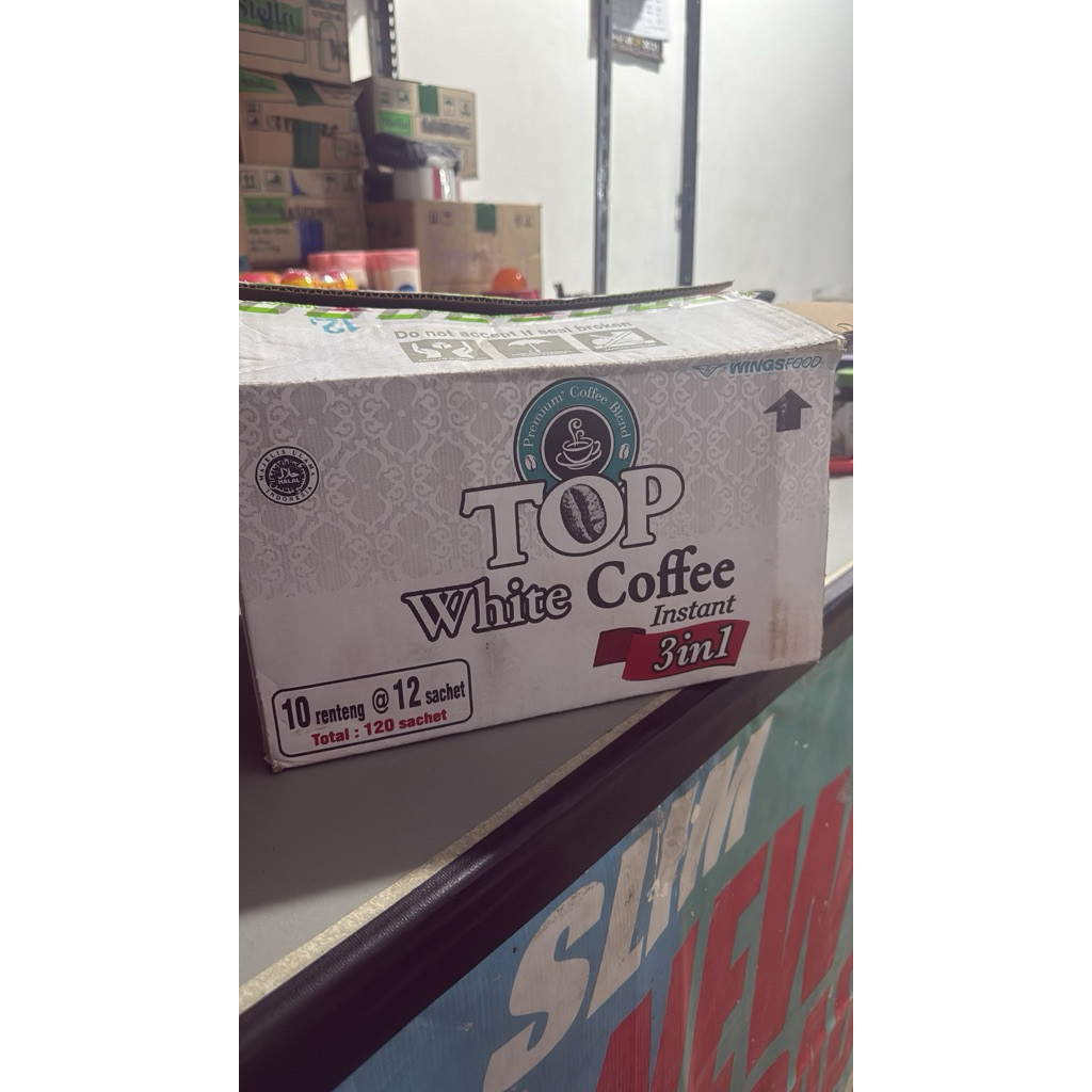 

1 Dus isi 120 Sachet TOP WHITE COFFEE