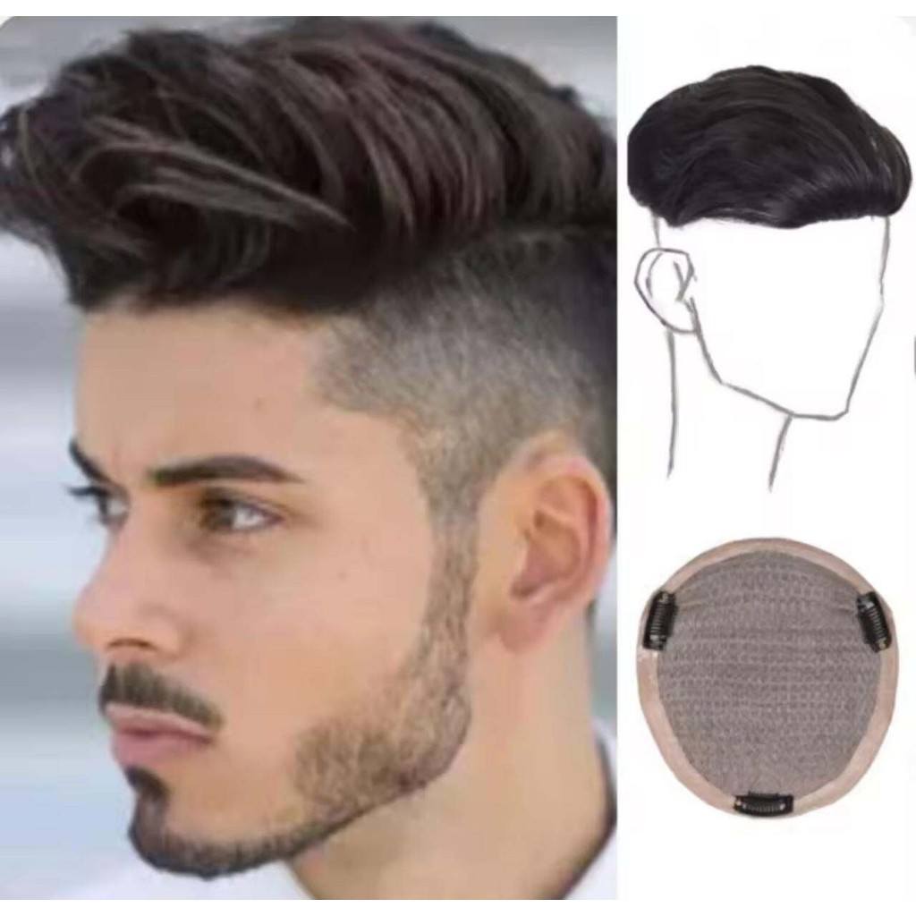 【Pengiriman Cepat】 wig pria penutup botak wig toupe pria wig cowo wig pria wig laki laki wig pria