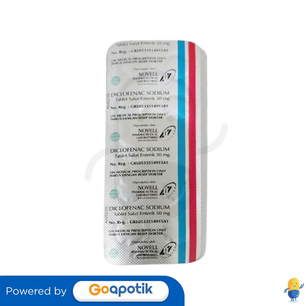 Diclofenac Sodium Novell 50 Mg Strip 10 Tablet