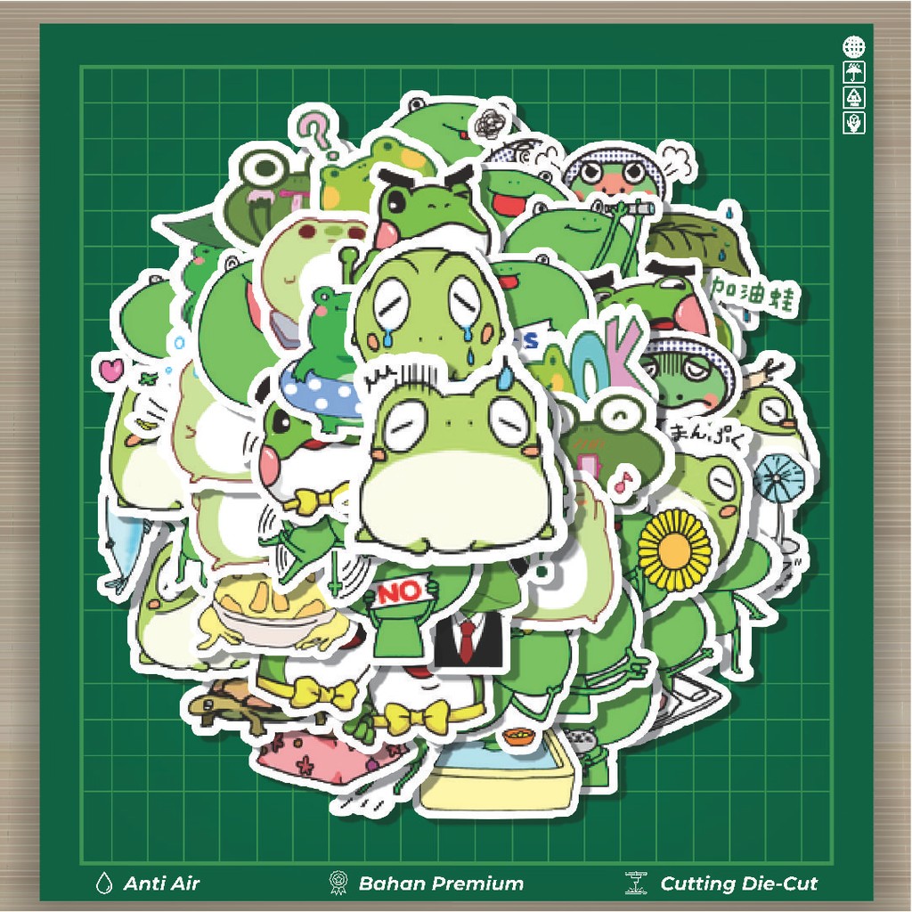 

HOT 50 PCS STIKER Stiker Kawaii Frog Series F [Katak] Stiker Fashion Cars Decal Dingin Kartu Album Custom Vinyl Anti Air- Sticker Aesthetic Buku Journal Koper Casing HP Tablet Laptop Helm Motor Botol Minum