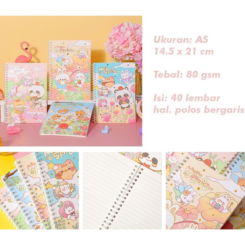 

spiral notebook A5 (2121-42) motif animal