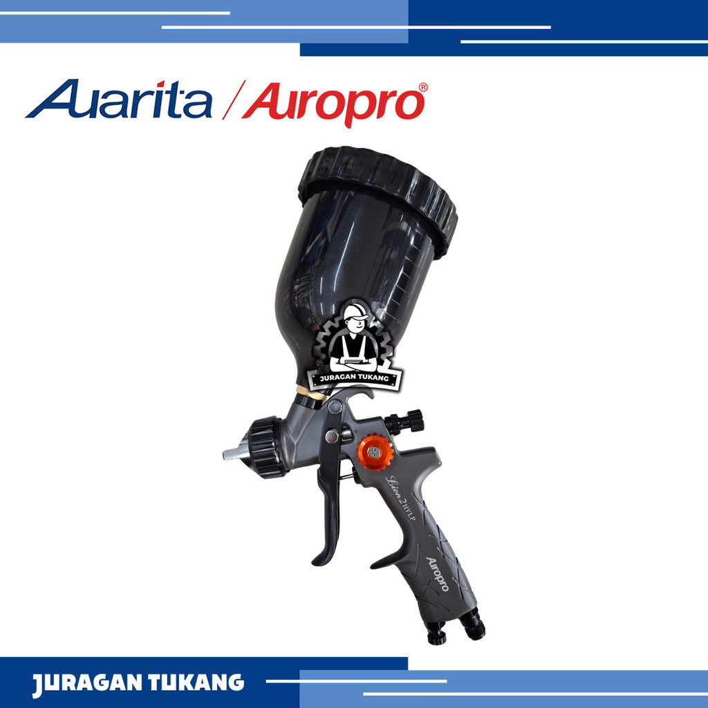 Spray Gun AUARITA / AUROPRO LION 2 HVLP Nozzle 1.3mm Tabung Atas 600ml LION-2