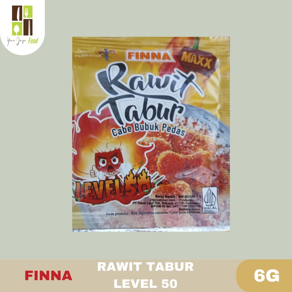 

Finna Rawit Tabur / Cabe Bubuk Pedas Level 50 Sachet 6g 1 PCS
