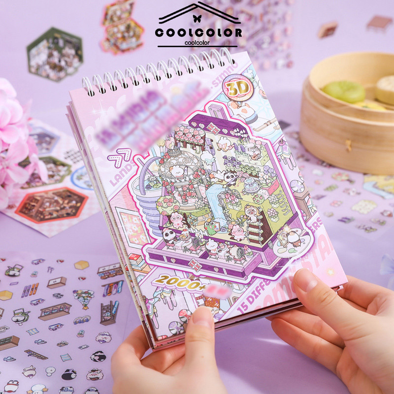 

COD❤️Koleksi Stiker 3D Toko Meow Meow Stiker Lanskap Miniatur Stiker Kartun Tahan Air-CL