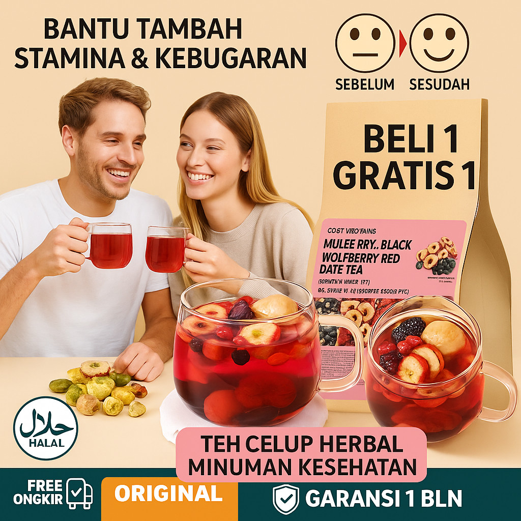 

【Minuman Kesehatan/COD】[Beli 1 Gratis 1]Black Wolfberry Mulberry Red Date Teh Celup/Teh Murbei Rose Wolfberry/​Herbal Disposable Teabags/Minuman Seduh Sehat/Dikemas Secara Individual Teh Hitam Goji Berry/Teh Kurma Merah/Teh Penambah Stamina
