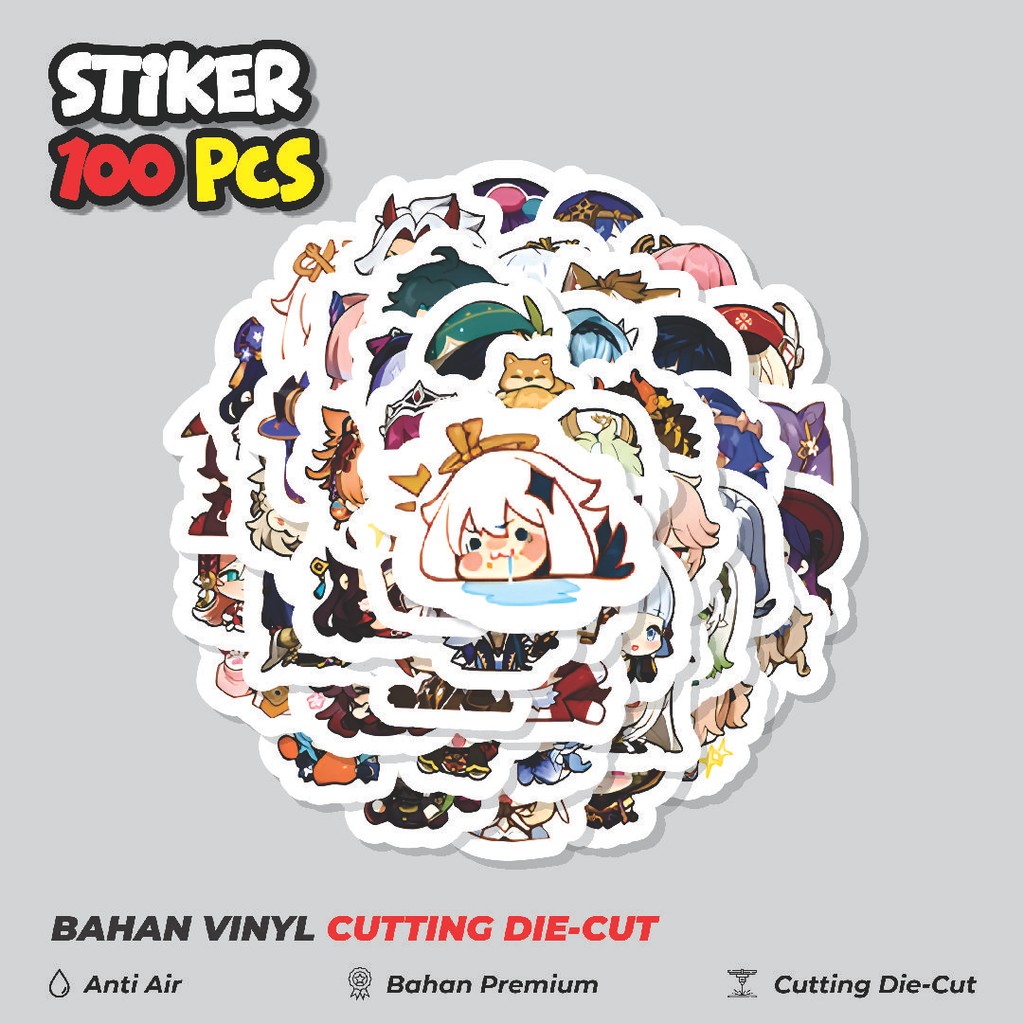 

Terbaru! 50 pcs Stiker Anime Kawaii Genshin Impact Dekorasi Lucu Kreatif untuk Notebook, Skateboard, HP