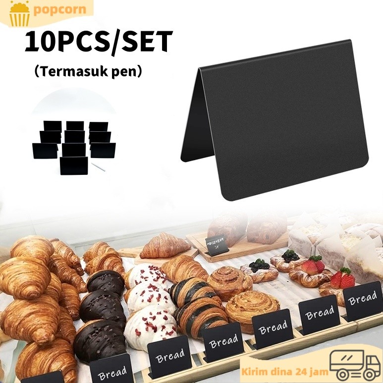 

10PCS/SET Letter Board Papan Mini Chalkboard Papan Tulis Menu Kecil Stand Papan Tulis Mini Papan Reserved Papan Reminder（Termasuk pen）