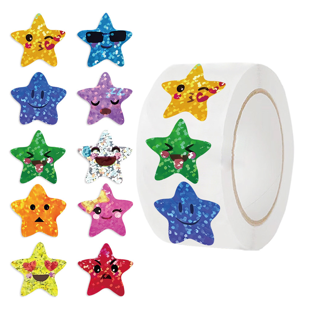 

500PCS/Roll Colorful Star Stickers For Kids Reward School Classroom Adhesive Star Stickers For Teachers Parents DIY Craft