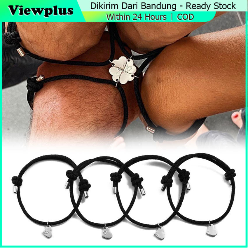 4Pcs Gelang Pasangan Best Friend Magnet Bracelet Gelang Persahabatan 4 Orang Magnet