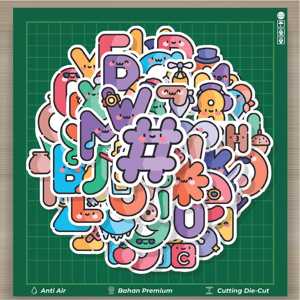 

HOT 50 PCS STIKER Stiker Cute Alphabet Mix [Campuran Alfabet Lucu] Stiker Fashion Cars Decal Dingin Kartu Album Custom Vinyl Anti Air- Sticker Aesthetic Buku Journal Koper Casing HP Tablet Laptop Helm Motor Botol Minum